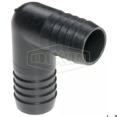 Dixon Tuff-Lite 90Deg Hose Elbow, 1/2 in, Hose Barb, Polypropylene, Domestic PPLSS44